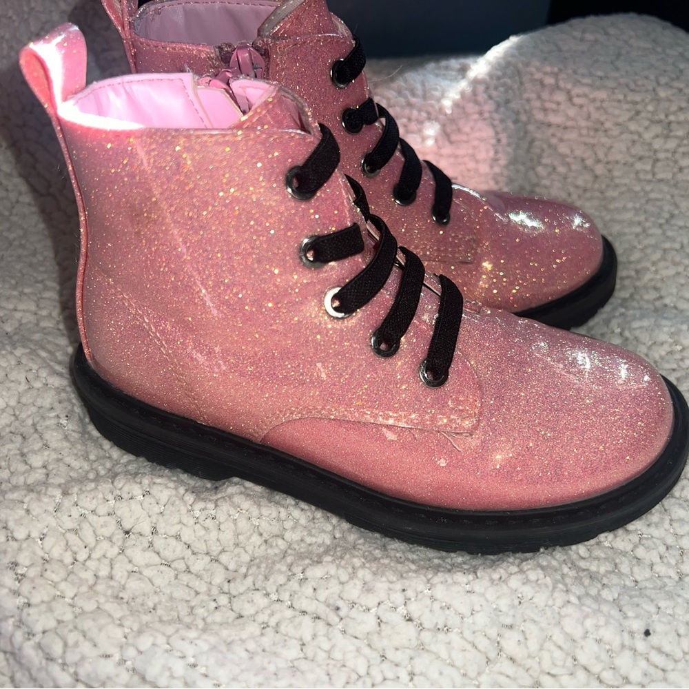 Glittery Pink Kids Boots